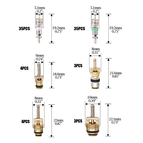 Glarks 102Pcs Car Air Conditioner Valve Core Schrader Valve Cores