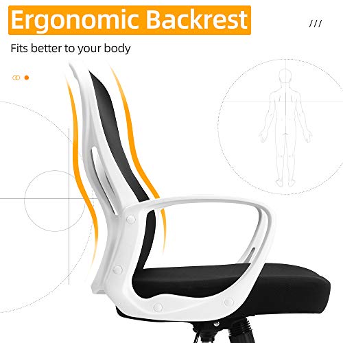 BERLMAN Mid Back Mesh Office Chair Adjustable Height Desk Chair Swivel Chair Computer Chair with Armrest Lumbar Support… - Image 2