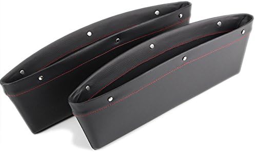 Car Seat Pocket Catcher Organizer Space Store Car Seat Stowing Tidying Car seat Gap Slit Pocket Holder (Black)