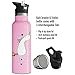 Kids Water Bottle Easy-Sip Straw Lid Leak-Proof Insulated Stainless Steel Thermos Perfect for School & Pickleball 3 Lids BPA-Free Keeps Drinks Cold for 24 Hours (Pink 20oz)