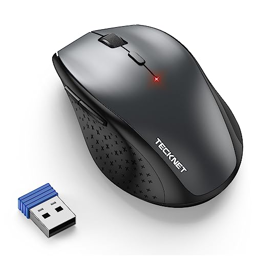 TECKNET Ratón Inalámbrico para Portatil, 3200 dpi / 6 Niveles Raton Ergonomico de 2.4G, 30 Meses Duración de Batería, Mouse Inalámbrico Óptico para Ordenador, PC, Mac
