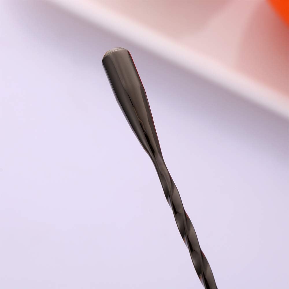 Bar Long Handle Spoons Spiral Stainless Steel Bartender Mixing Spoon Cocktail Shaker Spoon (1Pack- 30cm Gold) - Image 4