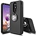 Leptech LG Stylo 4 Case, LG Stylo 4 Plus Case, [Slider Card Slot] 360 Degree Rotating Ring Holder Shockproof Protection Phone Cover Case for LG Stylus 4/LG Q Stylo/LG Q Stylo Plus (Black)