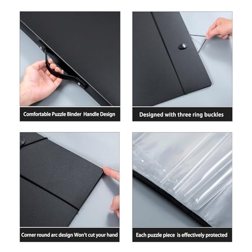 SLEEPHEAD® Puzzle Storage Folder for1000Pieces – Portable Jigsaw Puzzles Organizer Binder Fits Up to 24 Puzzles, 12 HD Film Pockets, Puzzle Keeper for Adults