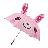 Winthome Kids Umbrella for Girls with 3D Ears & Safety Open and Close (Bunny)