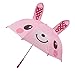 Winthome Kids Umbrella for Girls with 3D Ears & Safety Open and Close (Bunny)