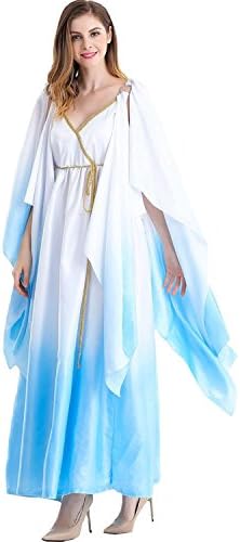 AiFang Women's Halloween Costume Glorious Greek Goddess Egyptian Queen Sexy Long Gown Cosplay L