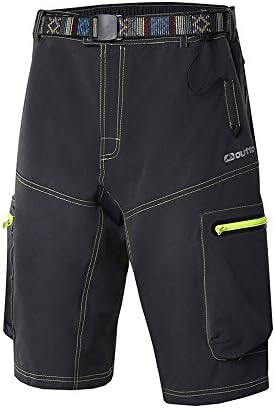 Ynport Men's Fast Dry Loose Fit MTB Shorts Mountain Bike Cycling Pants With Belt(No Padding)