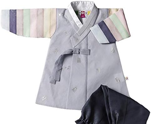 Korea Baby Boy Clothes Traditional Baby Boys Clothing for Old 1 Set(Top+Pants+Hat+Belt) 1st Birthday New Year Party Event Festival Ye-Dae-Hun
