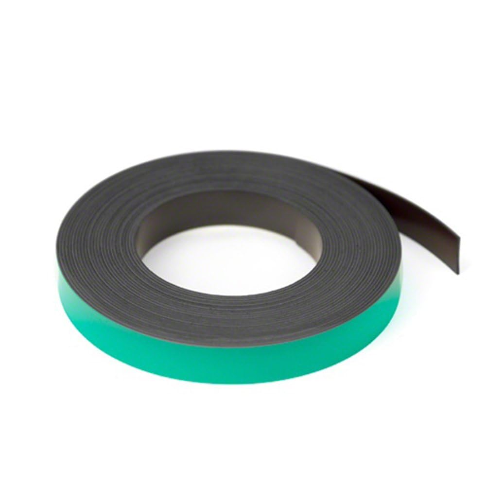 FIRST4MAGNETS MagFlex® Lite Flexible Matt Green Magnetic Gridding Tape for Whiteboards, Noticeboards or Filing Cabinets - 12.7mm Wide - 5m Length