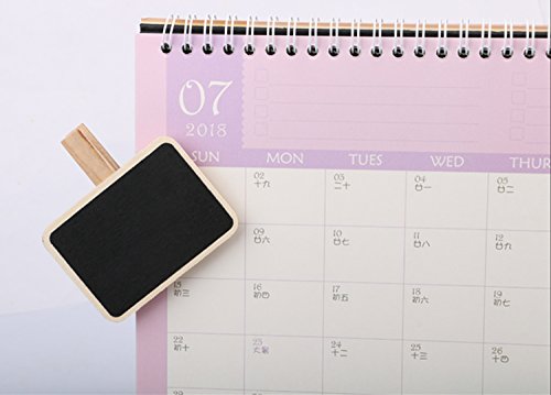 Dedoot 24pcs Rectangle Chalkboard Decorative Wooden Chalk Board Clip, Message Chalk Board Signs Labels Clips for Wedding Kitchen Party Decor Note Taking