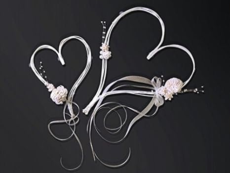 Unbekannt PartyDeco Herz mit Saugnapf Dekoration Braut, Weiß/Creme, 19 cm / 30 cm