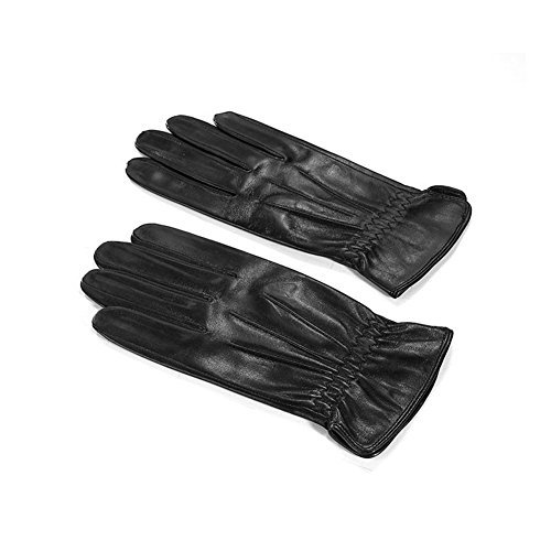 MINGXIN mens genuine nappa leather winter gloves slim cuff warm cashmere lining
