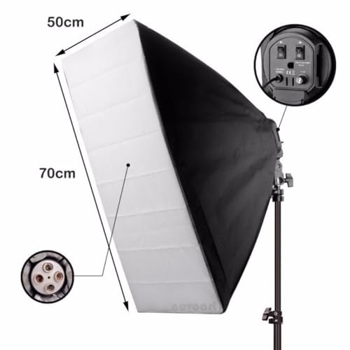 Kit Softbox com 4 lampadas LED e tripé de 2m, luz contínua para estúdio foto e vídeo