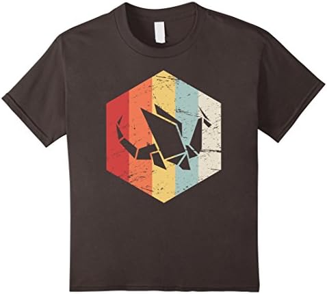 Kids Vintage Retro Low Poly Dragon T-Shirt 12 Asphalt
