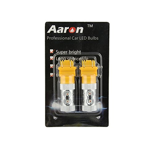 2Pcs Aaron Amber 3157 3156 3057 60W Epistar LED Bulbs for Blinker Turn Signals DRL Day Time Running Lights