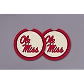 Magnolia Lane University of Mississippi Ole Miss Rebels Football Car Coaster, Set of 2, 2.67-inch Length, Drinking Beverage Holder, Travel Accessories