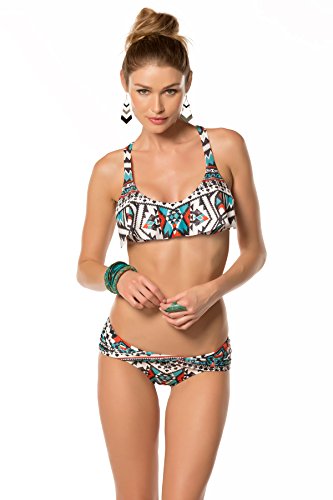 Becca by Rebecca Virtue Women's Aztec Racerback Bikini Top