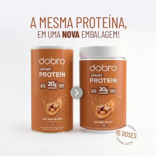 Dobro, Sport Protein, Dobro, Suplemento Proteico Vegetal em Pó, Sabor Croc Belga 450g 1 lata - 450g