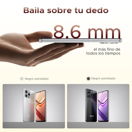 DOOGEESmart Note 58 Mobile Phone Android 15, 6250mAh Battery, T7250 Octa Core, 32GB+128GB Smartphone, 6.56" HD+ IPS 90Hz, 16MP+8MP, Body 8.6mm Phone, Face ID/NFC/OTG/GPS/Dual SIM 4G Mobile