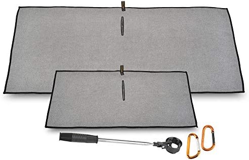 Golf Towel Set 2pc/Carabiner 2pc/Golf Ball Retriever