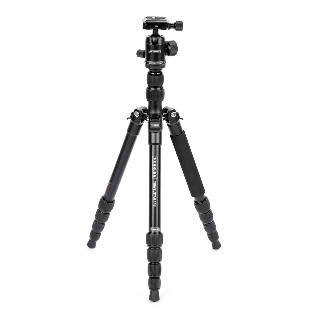 Caruba Travelstar Aluminum Camera Tripod - Lightweight Camera Tripod - 360 Degree Ball Head for Optimal Use
