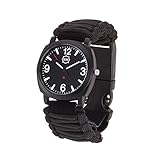 SharpSurvival Water Resistant Adjustable Battery Powered Analog Watch - Black