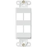 Leviton Decora QuickPort Insert, 4-Port, 41644-00W, White