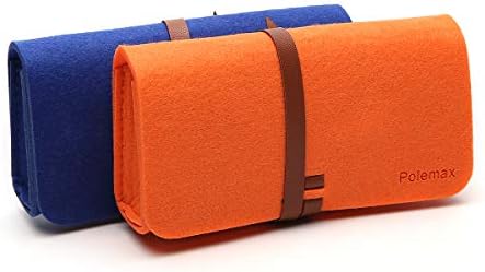 Felt Eyeglass Case, 2 Pack Ultra Light Roll Up Sunglasses Pouch for Small Medium Large Sized Glasses Pencil Storage Bag