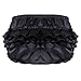 ACSUSS Men's Shiny Satin Frilly Thong Sissy Crossdress Bloomer Ruffled Skirted Panties Type A Black X-Large