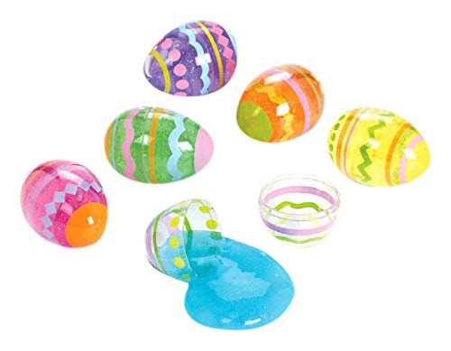 Amscan Egg-Stra Special Easter Party Large Glitter Egg Putty Favours, Silicone 2" X 1",