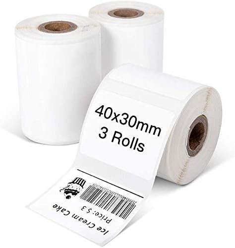 Phomemo M110 Label 3 Rolls Thermal Paper Multifunctional self-Adhesive Label,1.57"x1.18"(40x30mm),Compatible with M110 M220 M221 M120 M150 M250 M260 M108 M100 M102 M200