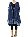Mordenmiss Women's New Loose Fit Zipper Up Denim Trench Coat with Pockets