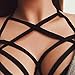 liwei18 Women's Harness Body Bra Black Belt Elastic Cupless Cage Bra Bralette Crop Top