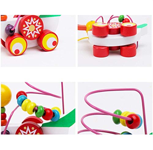 O-Toys Wooden Bead Maze Toys Duckling Pull Toy Kids Learning Education Beaded Toy for Baby Toddlers Preschool Boys and Girls Age 1 2 3 4 5 Years