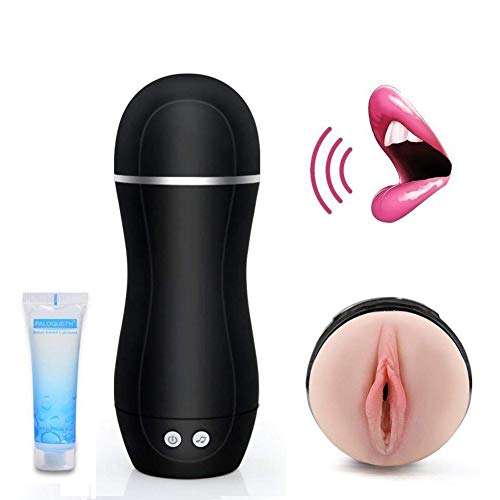 Male Masturbator Cup Sex Toy with Removable Vibration Bullet, HOLYVO Realistic Silicone Luxury Pocket Pussy Stroker with Controllable Tantalizing Porn Star Moaning Feature for Life like Experience