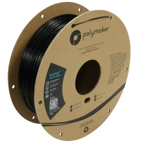 Photo 1 of Polymaker Polymax PETG-ESD Electrostatic Discharge Safe Filament 1.75mm, 0.5kg Roll - PolyMax Electrostatic Safe PETG Filament Tough 3D Printer Filament for Electronics Industry