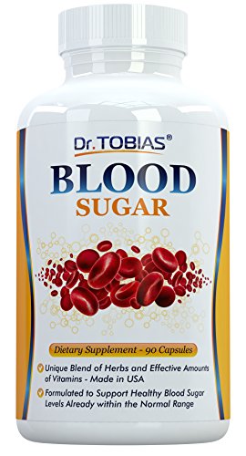 Dr. Tobias Blood Sugar Support Supplement - Premium Formula With Cinnamon, Banaba, Bitter Melon, and Guggul And Effective Amounts of Chromium Picolinate, Vitamin C and Vitamin E (90 Capsules)