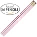 Full Size Pastel Pink Hexagon #2 Pencil, Eraser. 36 Pack. Express Pencils