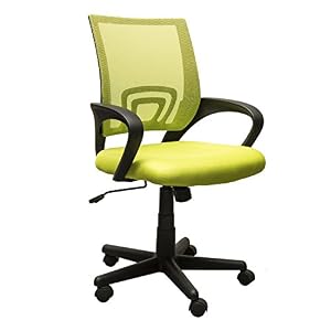 HomCom Adjustable Mesh Mid Back Computer Desk Office Task Chair - Lime Green: Amazon.co.uk 