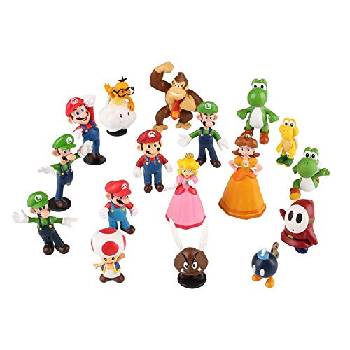 Super Mario Action Figure 1.2" 2" Mario Toy Super Mario Characters