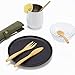 2 Pack Natural Bamboo Travel Cutlery Kit Portable Utensils Flatware Set Include Knife, Fork, Spoon, Straw and Cleaning Brush for Camping Office Lunch
