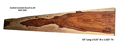 Cocobolo board #30, 93 inches long x 9.25 inches wide x 1.625 inches thick