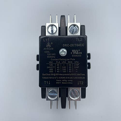 Sunlee controls 40 Amp contactor 120v coil 2 pole Lighting Load 50 AMP Contactor fits Siemens