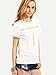 ROMWE Women's Loose Short Sleeve Round Neck Solid Summer T-shirt Tops Blouse White Medium