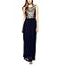 Nemidor Women's Chiffon Sexy Metallic Lace Prom Maxi Dress