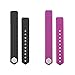 REDGO Silicone Soft Strap Wrist Band Wristband Replacement for ID115 Smartband, Set of 2, Black and Purple