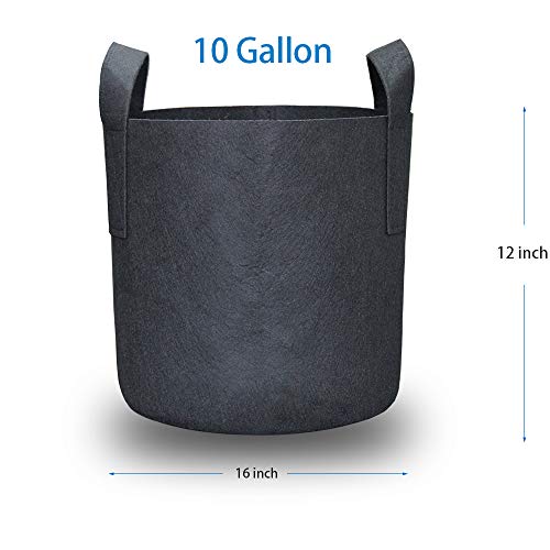 JERIA 12Pack 10 Gallon, Vegetable/Flower/Plant Grow Bags, Aeration