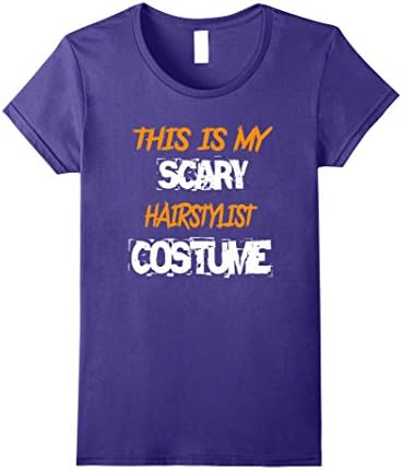 Womens This is My Scary Hairdresser Costume TShirt Halloween Gift Large Purple