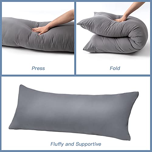 DOWNCOOL Luxury Full Body Pillow Insert with Fiber Cover Ultra Soft